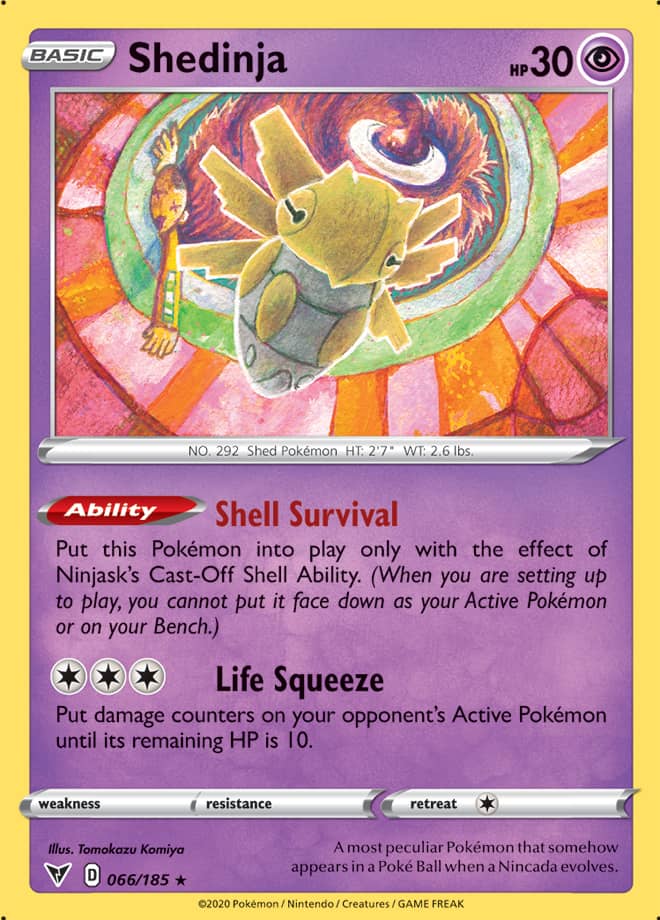 Shedinja #66/185 Rare - Vivid Voltage Pokemon card