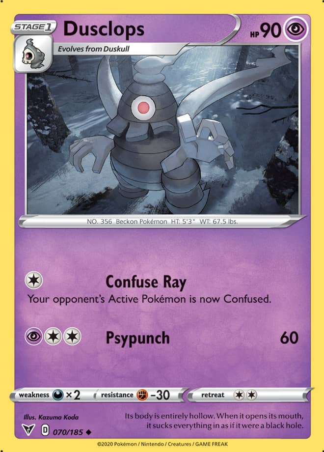 Dusclops #70/185 Uncommon - Vivid Voltage Pokemon card