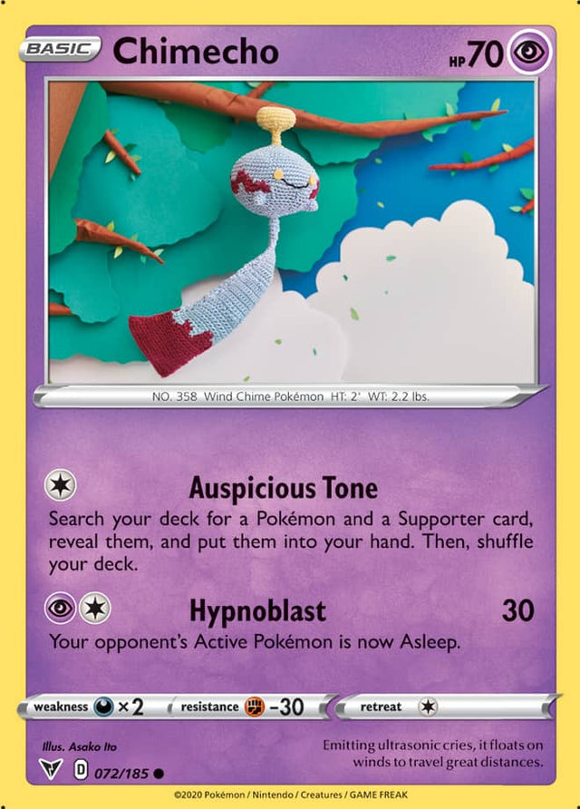 Pokemon Vivid Voltage Chimecho #72