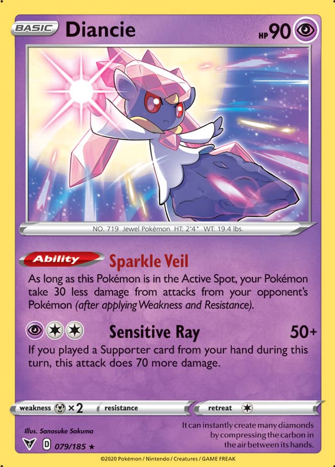 Diancie #79/185 Holo Rare - Vivid Voltage Pokemon card