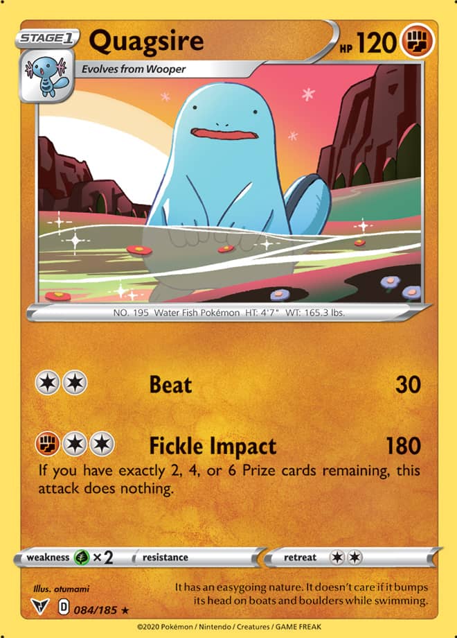 Quagsire #84/185 Rare - Vivid Voltage Pokemon card