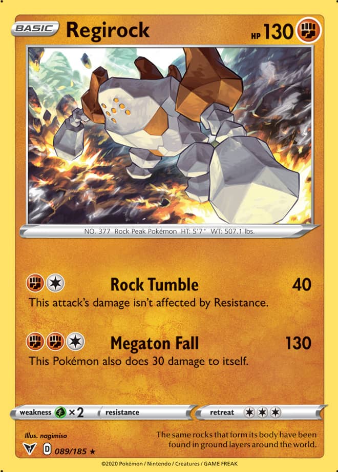 Regirock #89/185 Holo Rare - Vivid Voltage Pokemon card