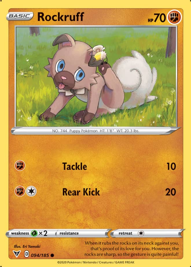Rockruff #94/185 Common - Vivid Voltage Pokemon card