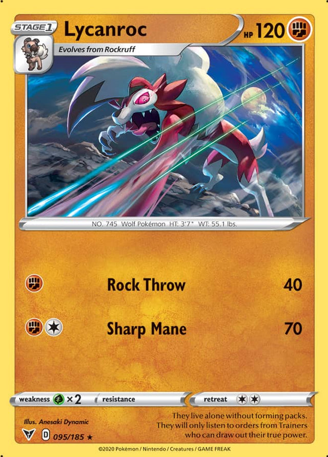 Pokemon Vivid Voltage Lycanroc #95