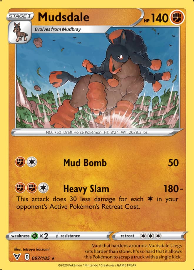 Mudsdale #97/185 Rare - Vivid Voltage Pokemon card