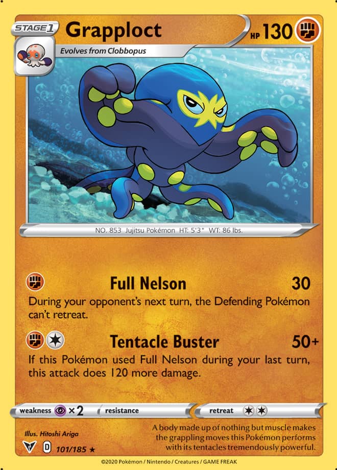 Grapploct #101/185 Rare - Vivid Voltage Pokemon card