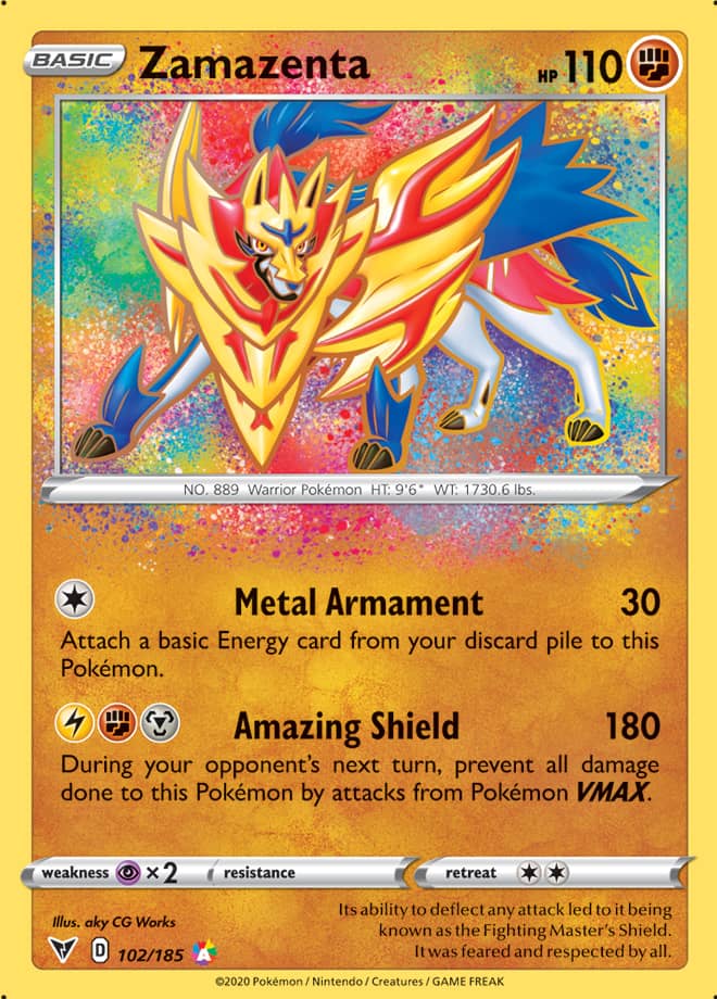 Zamazenta #102/185 Amazing Rare - Vivid Voltage Pokemon card