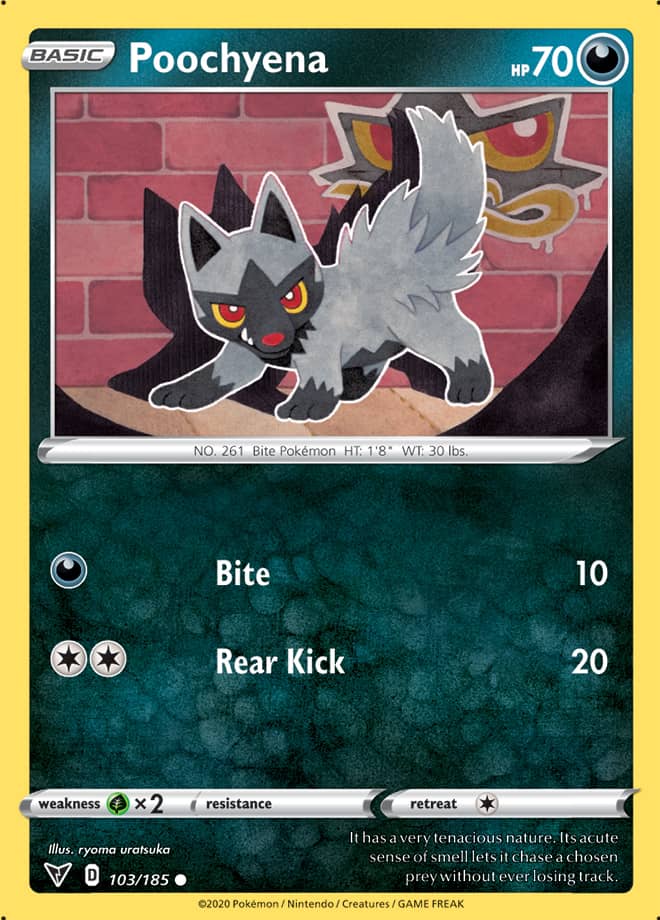 Poochyena #103/185 Common - Vivid Voltage Pokemon card