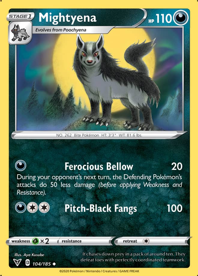 Mightyena #104/185 Uncommon - Vivid Voltage Pokemon card