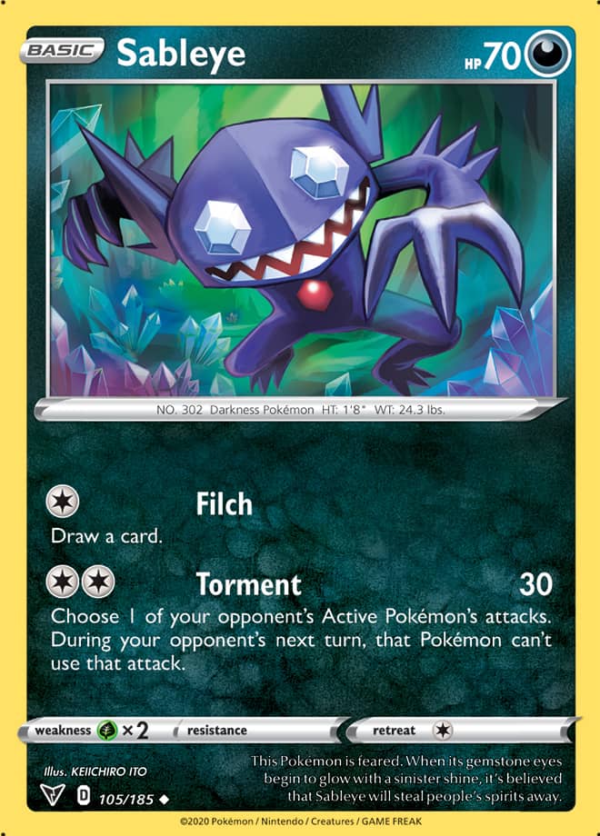 Sableye #105/185 Uncommon - Vivid Voltage Pokemon card