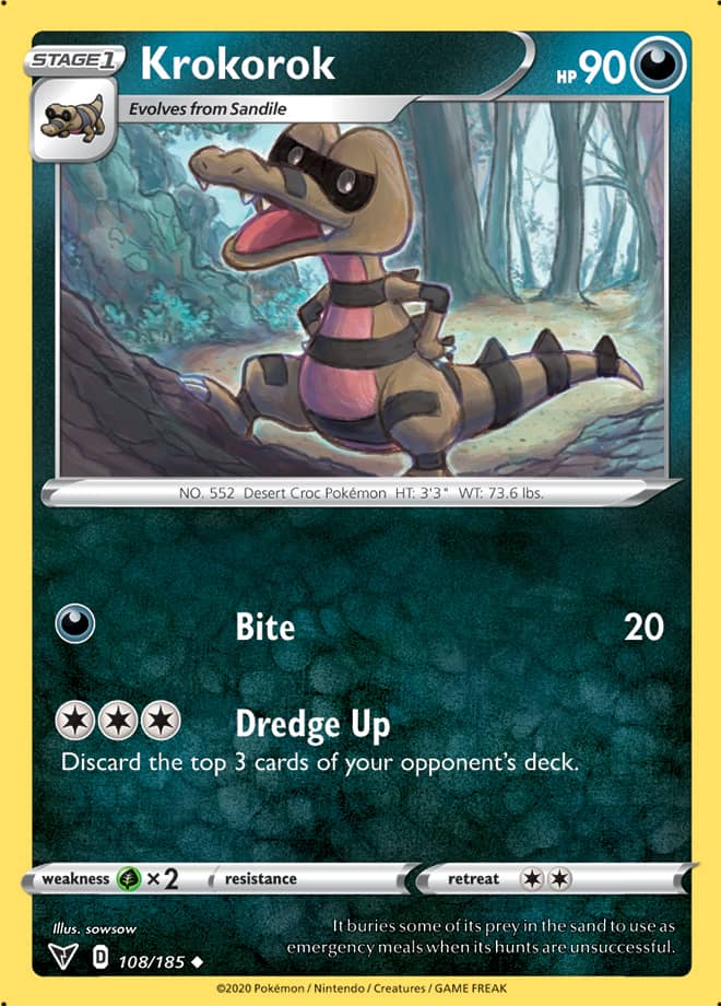Krokorok #108/185 Uncommon - Vivid Voltage Pokemon card