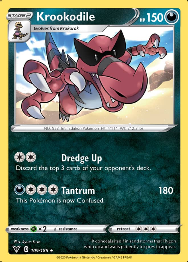 Krookodile #109/185 Rare - Vivid Voltage Pokemon card
