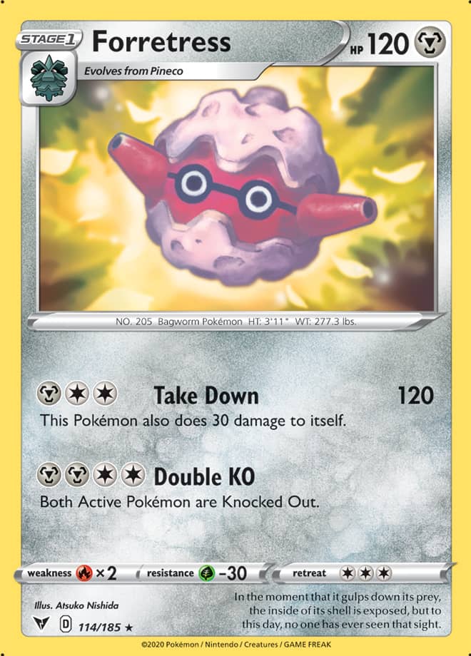 Forretress #114/185 Rare - Vivid Voltage Pokemon card