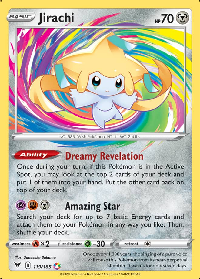 Jirachi #119/185 Amazing Rare - Vivid Voltage Pokemon card