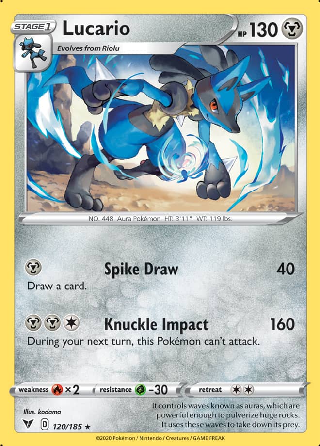 Lucario #120/185 Rare - Vivid Voltage Pokemon card