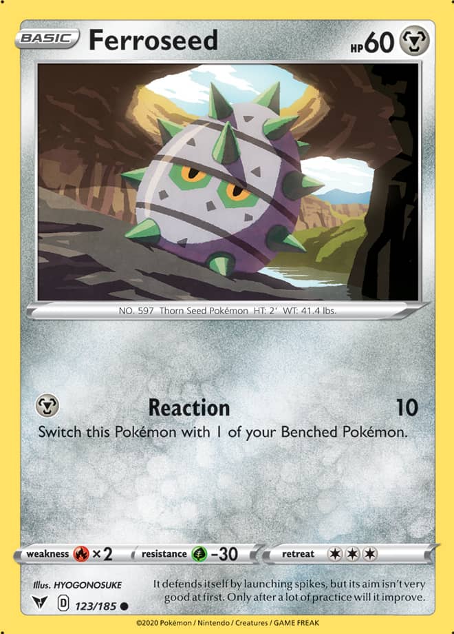 Ferroseed #123/185 Common - Vivid Voltage Pokemon card