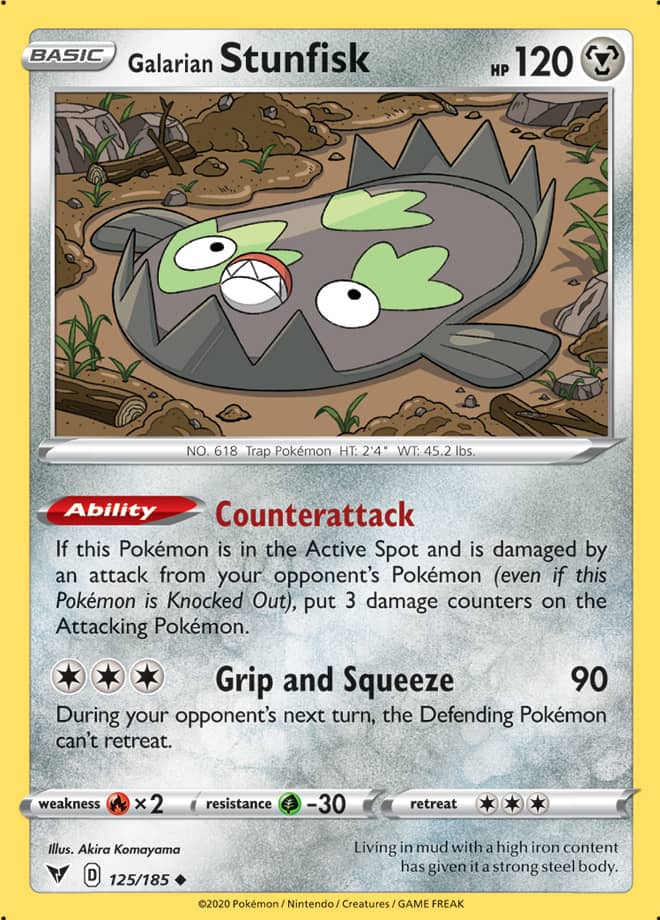 Stunfisk #125/185 Uncommon - Vivid Voltage Pokemon card