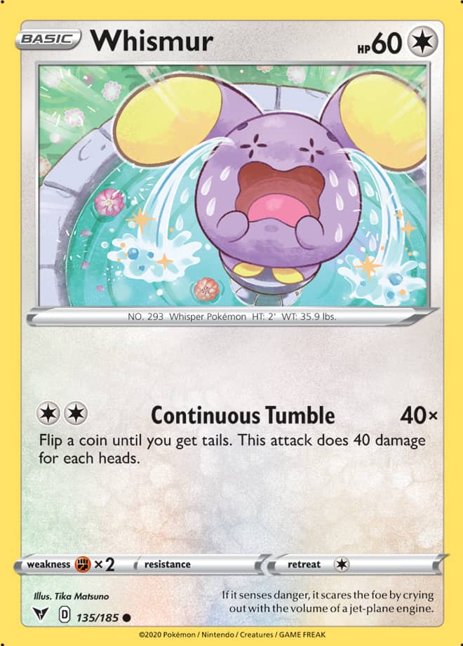 Whismur #135/185 Common - Vivid Voltage Pokemon card