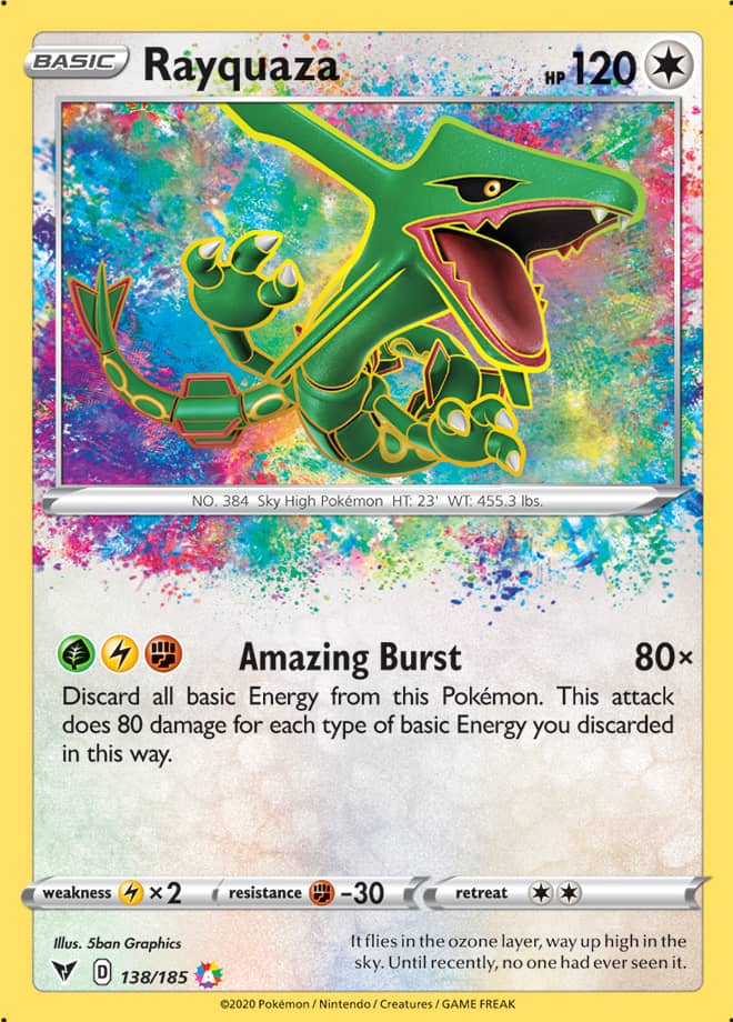 Rayquaza #138/185 Amazing Rare - Vivid Voltage Pokemon card