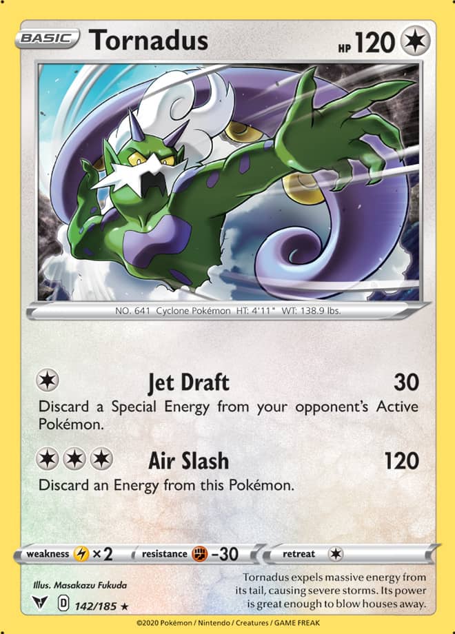 Tornadus #142/185 Holo Rare - Vivid Voltage Pokemon card