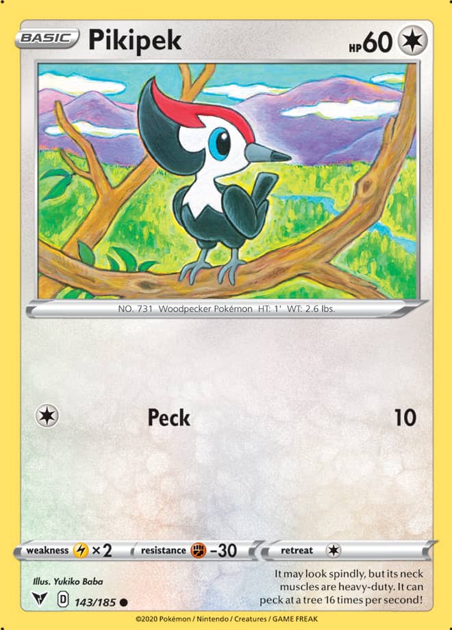 Pikipek #143/185 Common - Vivid Voltage Pokemon card