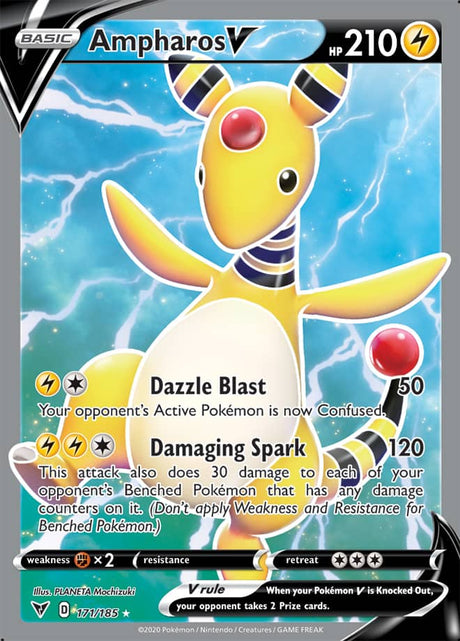 Pokemon Vivid Voltage Ampharos V #171