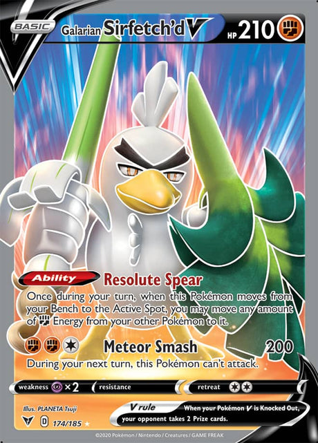 Pokemon Vivid Voltage Galarian Sirfetch'd V #174