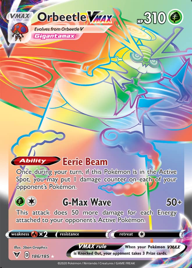 Orbeetle #186/185 Secret Rare - Vivid Voltage Pokemon card