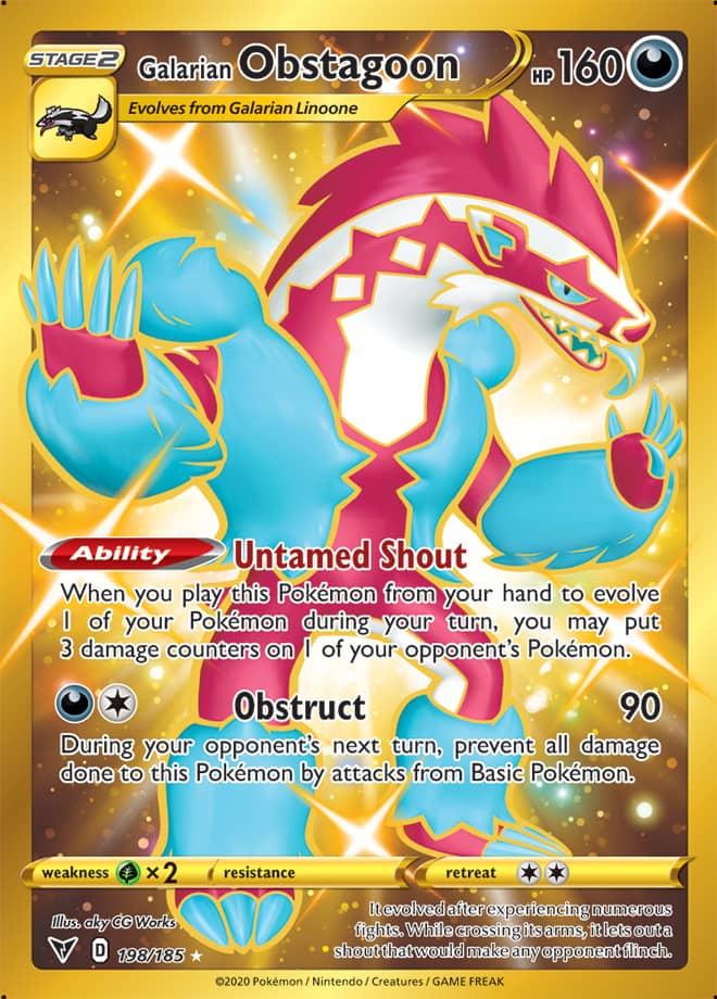 Pokemon Vivid Voltage Galarian Obstagoon #198
