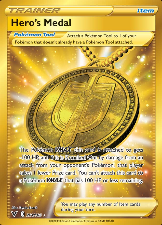 Pokemon Vivid Voltage Hero's Medal #201