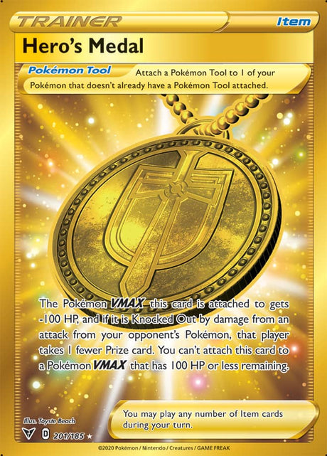 Pokemon Vivid Voltage Hero's Medal #201